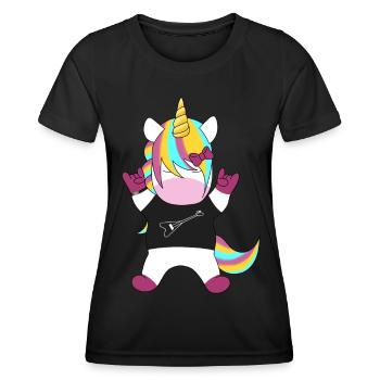Licorne métallique - T-shirt sport Femme - noir - Devant - AI Model Female 172 light (172cm)