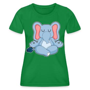 Elefant Yoga Fitness Meditation - Frauen Funktions-T-Shirt - Kelly Green - Vorne - AI Model Female 172 dark (172cm)
