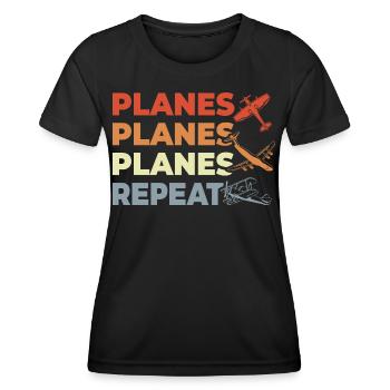 Airplane enthusiasts - Women's Functional T-Shirt - black - Front - AI Model Female 172 light (172cm)