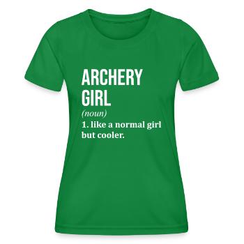 Citation amusante de fille de tir à l’arc - T-shirt sport Femme - vert - Devant - AI Model Female 172 dark (172cm)