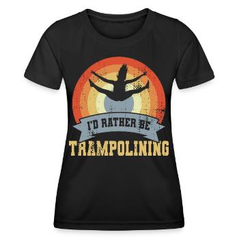 Trampolin Spruch - Frauen Funktions-T-Shirt - Schwarz - Vorne - AI Model Female 172 light (172cm)
