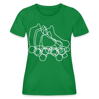 Roller Skates Zeichnung - Frauen Funktions-T-Shirt - Kelly Green - Vorne - AI Model Female 172 dark (172cm)