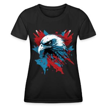 Aigle patriotique - T-shirt sport Femme - noir - Devant - AI Model Female 172 light (172cm)