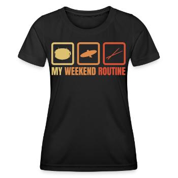 Ma routine du week-end - T-shirt sport Femme - noir - Devant - AI Model Female 172 light (172cm)
