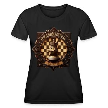 Insigne d’échecs - T-shirt sport Femme - noir - Devant - AI Model Female 172 light (172cm)
