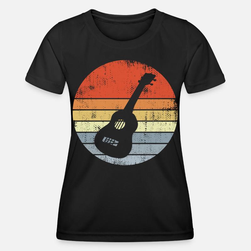 Vintage Ukulele Sketch - Women's Functional T-Shirt - black