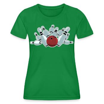 Frappe de bowling - T-shirt sport Femme - vert - Devant - AI Model Female 172 dark (172cm)
