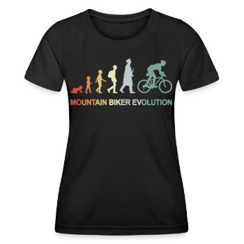 Mountainbiker Evolution - Frauen Funktions-T-Shirt - Schwarz - Vorne - AI Model Female 172 light (172cm)