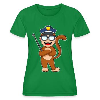 Monkey Policeman Matraque Police - T-shirt sport Femme - vert - Devant - AI Model Female 172 dark (172cm)