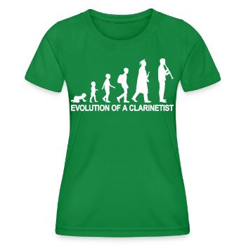 Entwicklung eines Klarinettisten - Frauen Funktions-T-Shirt - Kelly Green - Vorne - AI Model Female 172 dark (172cm)
