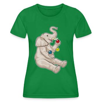 Jongleur éléphant jongleur - T-shirt sport Femme - vert - Devant - AI Model Female 172 dark (172cm)