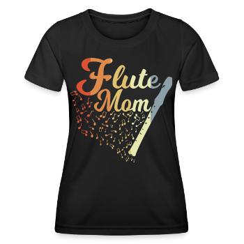 Mère flûte - T-shirt sport Femme - noir - Devant - AI Model Female 172 light (172cm)
