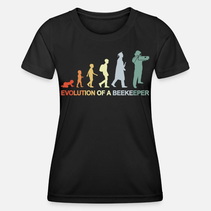 Imker Evolution - Frauen Funktions-T-Shirt - Schwarz