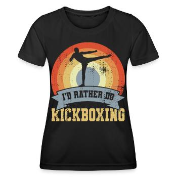I'd Rather Do Kickboxing - Frauen Funktions-T-Shirt - Schwarz - Vorne - AI Model Female 172 light (172cm)