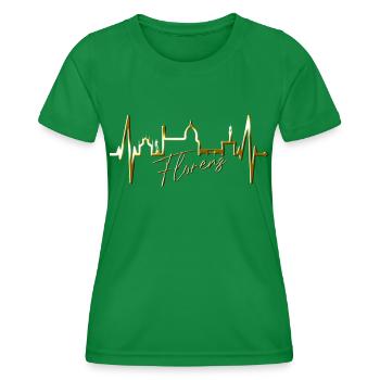 Florenz Skyline Italien Herzschlag I Love Firenze - Frauen Funktions-T-Shirt - Kelly Green - Vorne - AI Model Female 172 dark (172cm)