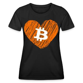 Bitcoin Crypto Cryptocurrency Splash - Women's Functional T-Shirt - black - Front - AI Model Female 172 light (172cm)