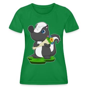 Skunk Bouquet - Women's Functional T-Shirt - kelly green - Front - AI Model Female 172 dark (172cm)