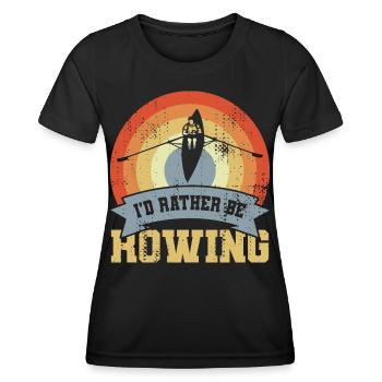 I’d Rather Be Rowing - Frauen Funktions-T-Shirt - Schwarz - Vorne - AI Model Female 172 light (172cm)