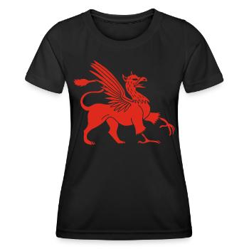 Griffon rouge - T-shirt sport Femme - noir - Devant - AI Model Female 172 light (172cm)
