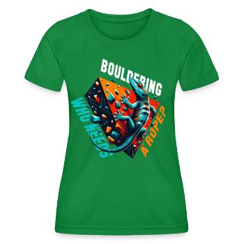 Bouldern Gecko Seil? Geschenk - Frauen Funktions-T-Shirt - Kelly Green - Vorne - AI Model Female 172 dark (172cm)