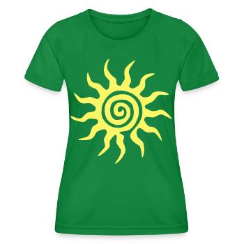 Spiral-Sonne - Frauen Funktions-T-Shirt - Kelly Green - Vorne - AI Model Female 172 dark (172cm)