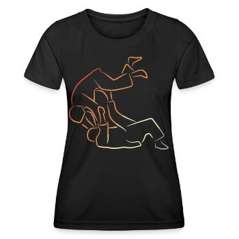 Judo Fighter Drawing - Women's Functional T-Shirt - black - Front - AI Model Female 172 light (172cm)