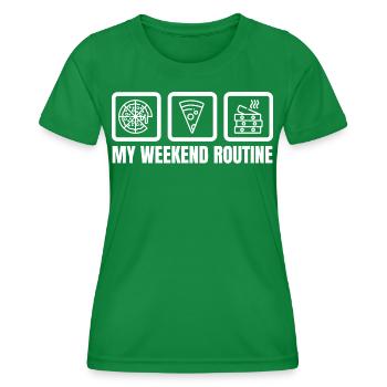 Ma routine du week-end - T-shirt sport Femme - vert - Devant - AI Model Female 172 dark (172cm)