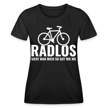 Fahrrad - Frauen Funktions-T-Shirt - Schwarz - Vorne - AI Model Female 172 light (172cm)