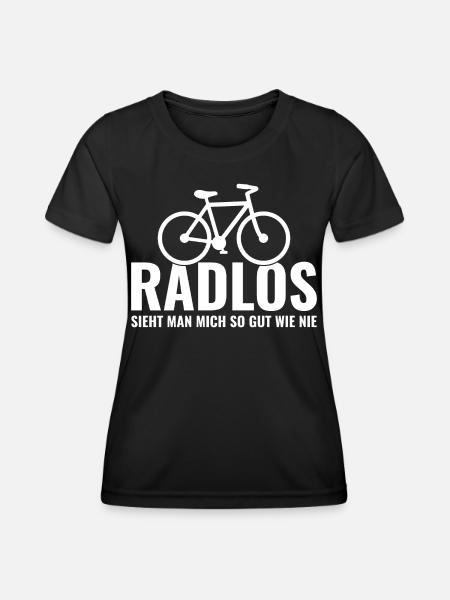 Fahrrad - Frauen Funktions-T-Shirt - Schwarz