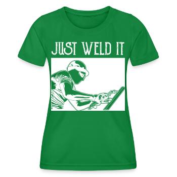 Just Weld It - Women's Functional T-Shirt - kelly green - Front - AI Model Female 172 dark (172cm)