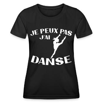 Je peux pas j ai Danse - T-shirt sport Femme - noir - Devant - AI Model Female 172 light (172cm)