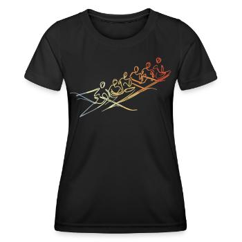 Rowing Team Drawing - Women's Functional T-Shirt - black - Front - AI Model Female 172 light (172cm)