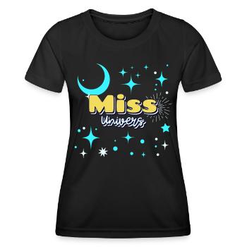 Miss univers humour funny ambiance - T-shirt sport Femme - noir - Devant - AI Model Female 172 light (172cm)