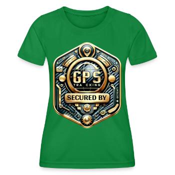 GPS Anti Theft Sticker Carbon-Gold - Women's Functional T-Shirt - kelly green - Front - AI Model Female 172 dark (172cm)