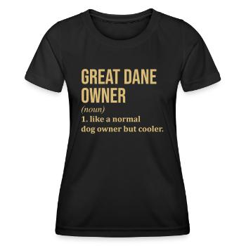 Deutsche Dogge - Frauen Funktions-T-Shirt - Schwarz - Vorne - AI Model Female 172 light (172cm)