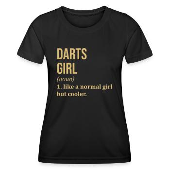 Darts - Frauen Funktions-T-Shirt - Schwarz - Vorne - AI Model Female 172 light (172cm)