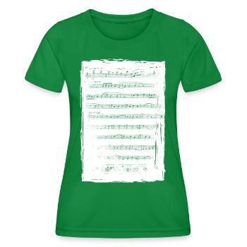 Sheet of music - Women's Functional T-Shirt - kelly green - Front - AI Model Female 172 dark (172cm)