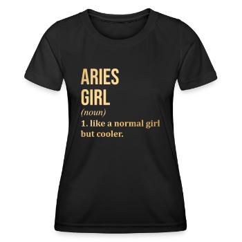 Widder - Frauen Funktions-T-Shirt - Schwarz - Vorne - AI Model Female 172 light (172cm)
