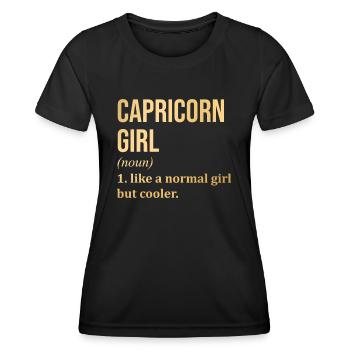 Capricorne - T-shirt sport Femme - noir - Devant - AI Model Female 172 light (172cm)