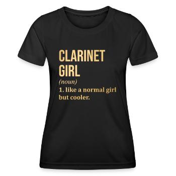 Klarinette - Frauen Funktions-T-Shirt - Schwarz - Vorne - AI Model Female 172 light (172cm)