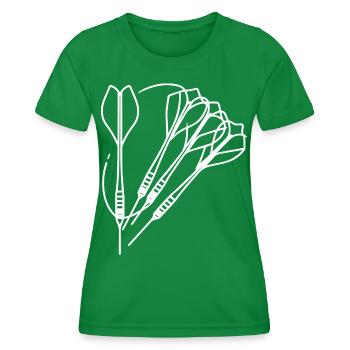 Dartpfeile Zeichnung - Frauen Funktions-T-Shirt - Kelly Green - Vorne - AI Model Female 172 dark (172cm)