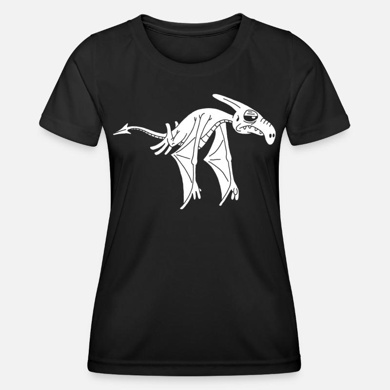 White Flying Dinosaur - Women's Functional T-Shirt - black