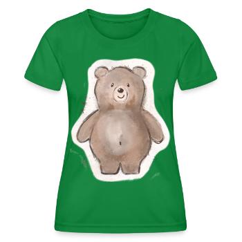 Gros ours - T-shirt sport Femme - vert - Devant - AI Model Female 172 dark (172cm)