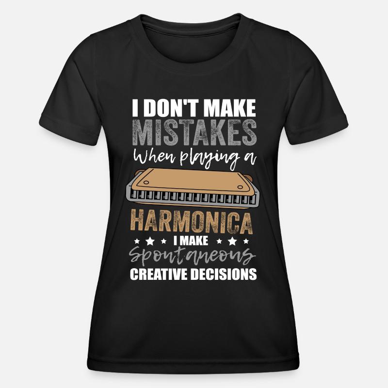 Funny Blues Harmonica Harmonicist Saying Gift - Women's Functional T-Shirt - black