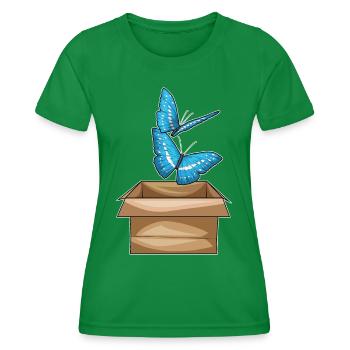 Schmetterling Karton - Frauen Funktions-T-Shirt - Kelly Green - Vorne - AI Model Female 172 dark (172cm)