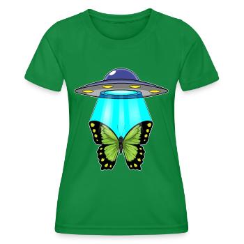 Papillon, Vaisseau Spatial, Espace - T-shirt sport Femme - vert - Devant - AI Model Female 172 dark (172cm)