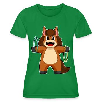 Gymnastique d’entraînement par cerceau pour chevaux - T-shirt sport Femme - vert - Devant - AI Model Female 172 dark (172cm)