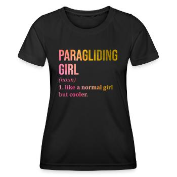 Gleitschirm - Frauen Funktions-T-Shirt - Schwarz - Vorne - AI Model Female 172 light (172cm)