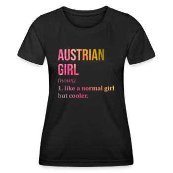 Austria - Women's Functional T-Shirt - black - Front - AI Model Female 172 light (172cm)