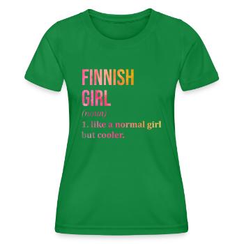 Finland - Women's Functional T-Shirt - kelly green - Front - AI Model Female 172 dark (172cm)